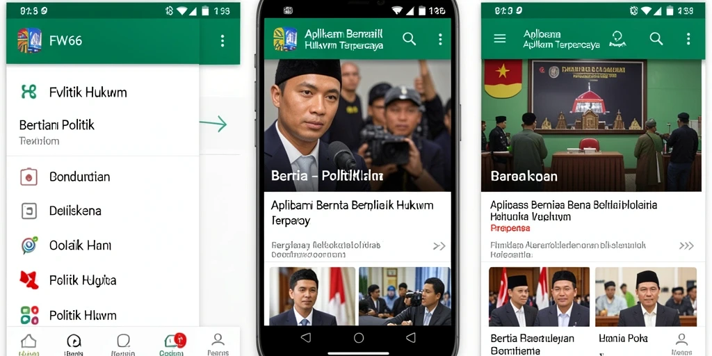 Antarmuka FW66 menampilkan berita politik dan hukum terbaru.