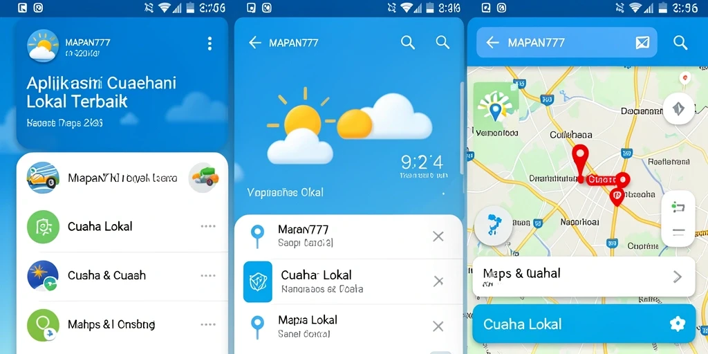 Antarmuka intuitif aplikasi Cuaca Lokal MAPAN777.