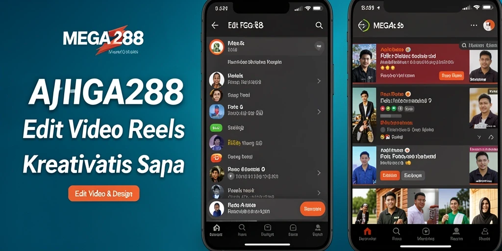 Antarmuka MEGA288 yang intuitif saat mengedit video reels.