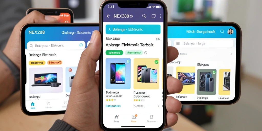 Antarmuka NEX288 yang menarik dan fungsional untuk belanja elektronik.