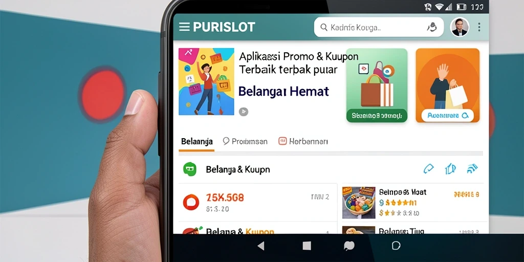 Tampilan antarmuka aplikasi PURISLOT dengan berbagai pilihan kupon.